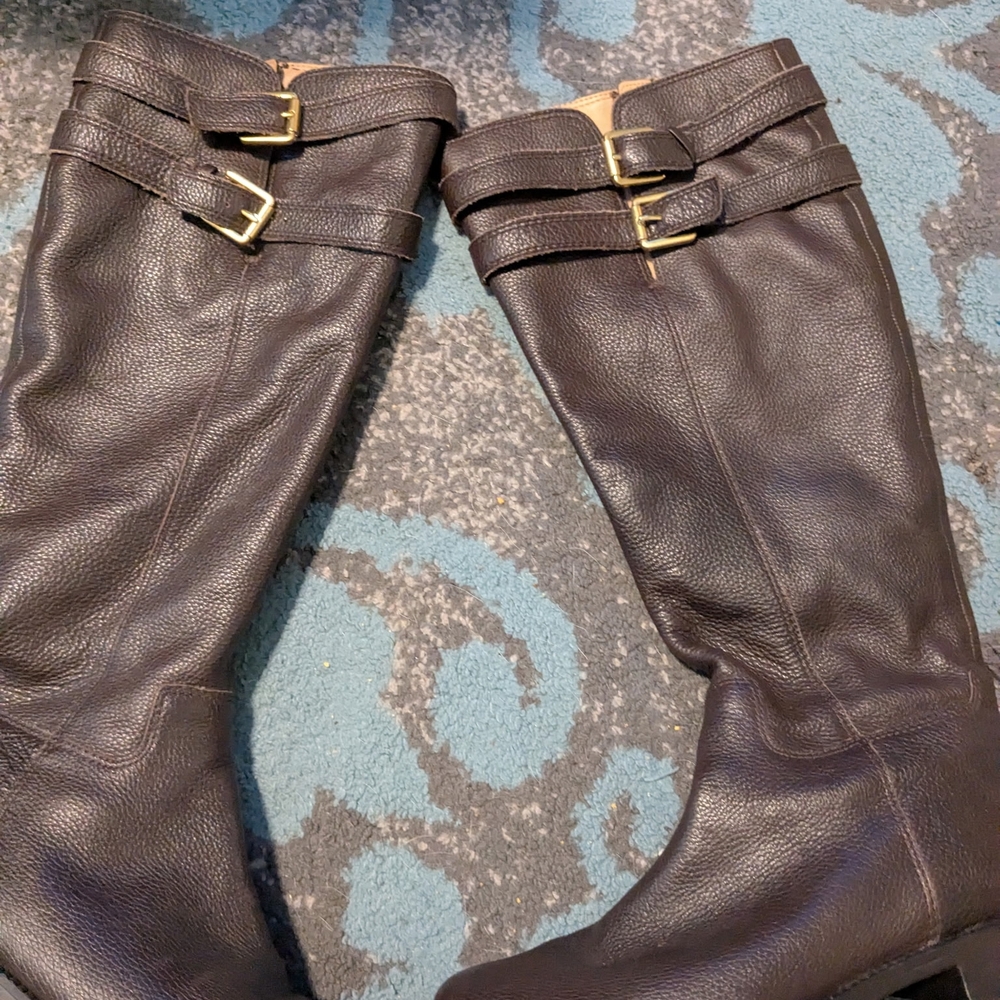Women's Brown Leather Knee-High Boots